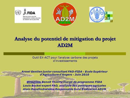 Analyse du potentiel de mitigation du projet AD2M