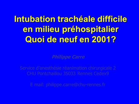 Philippe Carre Service d'anesthésie réanimation chirurgicale 2
