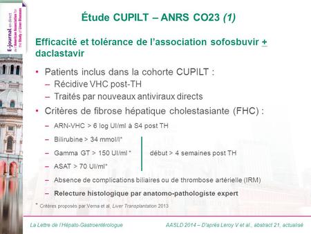 Étude CUPILT – ANRS CO23 (2)