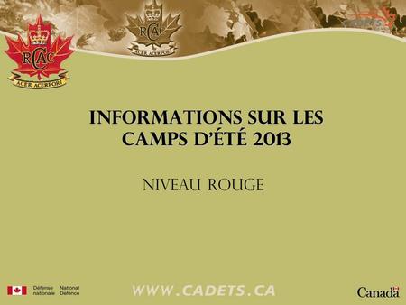 Informations sur les camps d’été 2013