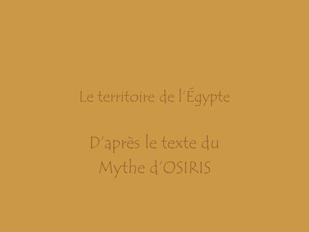 Le territoire de l’Égypte