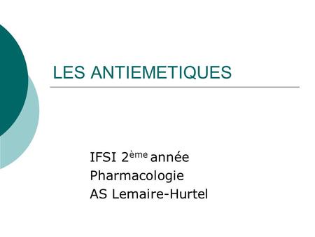 IFSI 2ème année Pharmacologie AS Lemaire-Hurtel