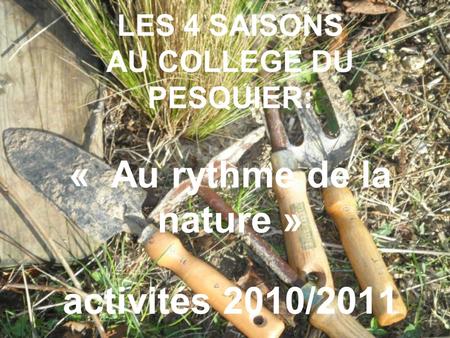 LES 4 SAISONS AU COLLEGE DU PESQUIER: « Au rythme de la nature » activités 2010/2011.
