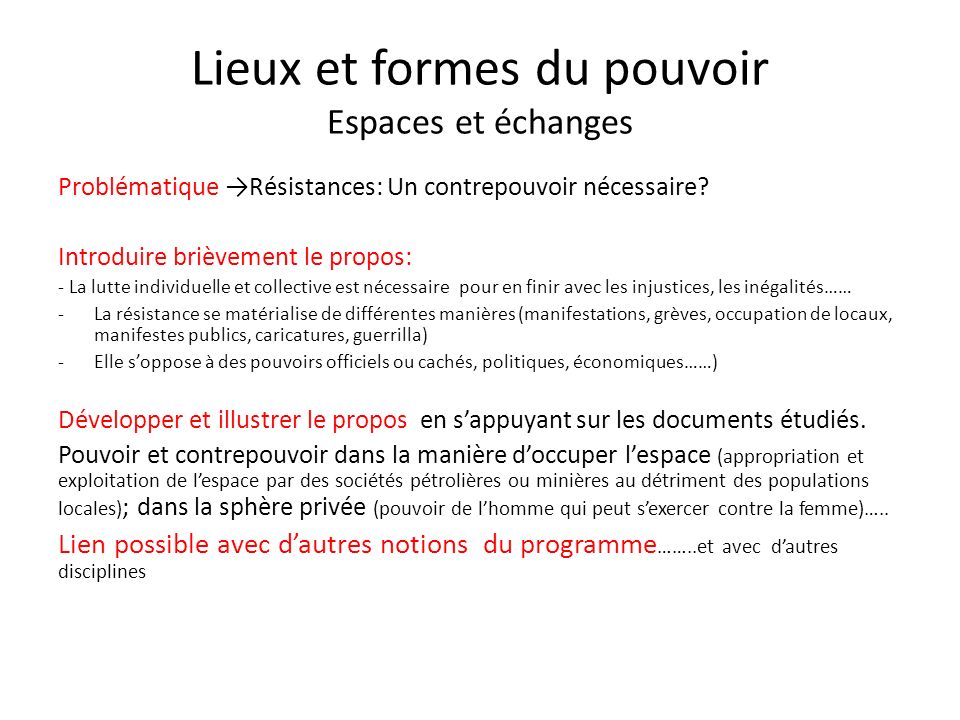 Problematique Espaces Et Echanges Espagnol