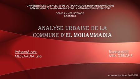 Analyse urbaine de la commune d'El Mohammadia d'Alger