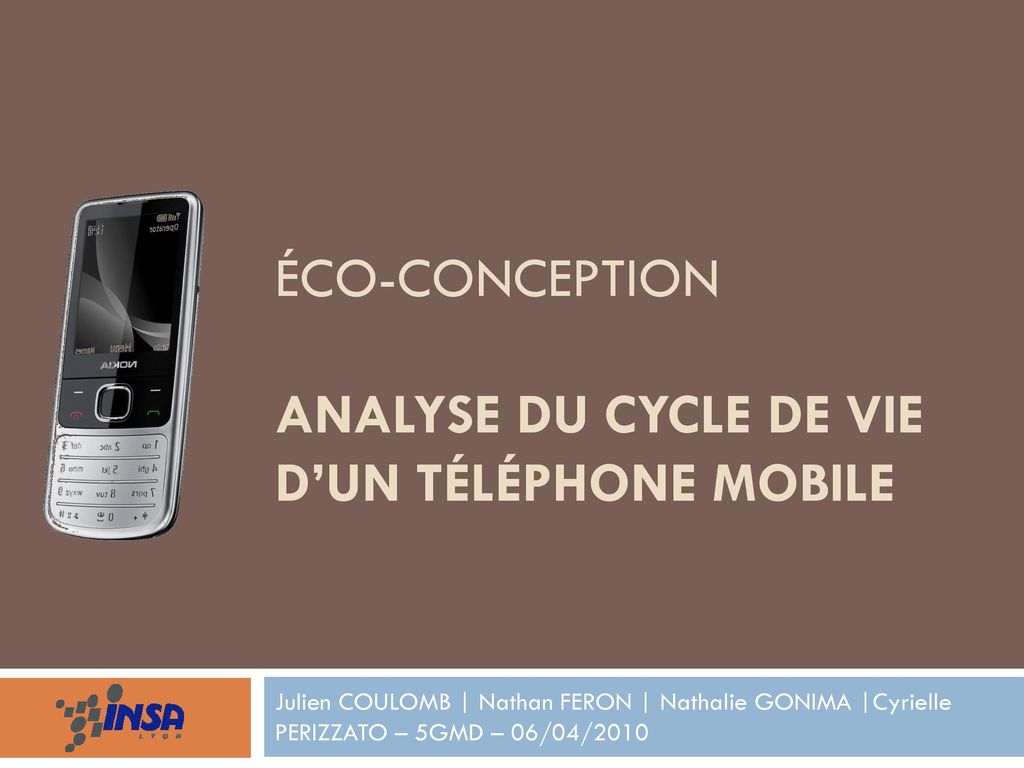 u00c9co-conception analyse du cycle de vie d u2019un t u00e9l u00e9phone mobile