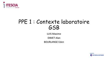 PPE 1 : Contexte laboratoire GSB