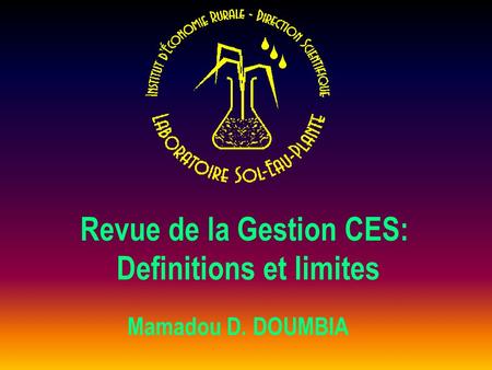 Revue de la Gestion CES: Definitions et limites