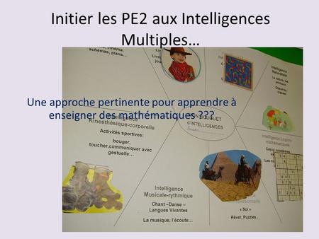Initier les PE2 aux Intelligences Multiples… Une approche pertinente pour apprendre à enseigner des mathématiques ???