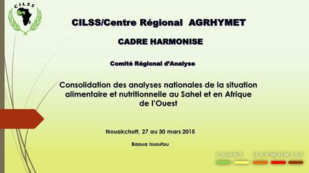 Nouakchott, 27 au 30 mars 2015 Baoua Issoufou Consolidation des analyses nationales de la situation alimentaire et nutritionnelle au Sahel et en Afrique.