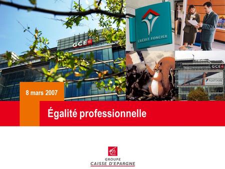 Égalité professionnelle 8 mars 2007. 2 Les constats au niveau de la Branche au 31/12/2006 La Branche compte 42 704 salariés inscrits dont 95.7% en CDI.