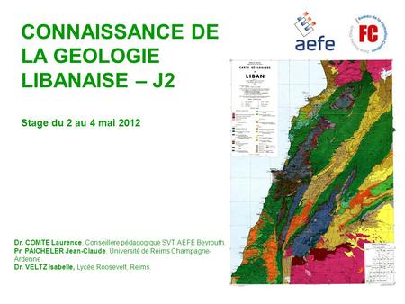 CONNAISSANCE DE LA GEOLOGIE LIBANAISE – J2