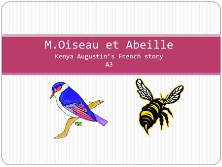 M.Oiseau et Abeille Kenya Augustin’s French story A3.