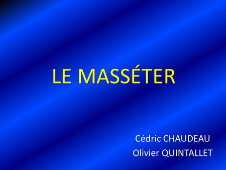 Cédric CHAUDEAU Olivier QUINTALLET