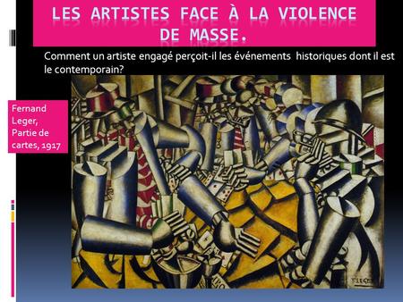 Les artistes face à la violence de masse.