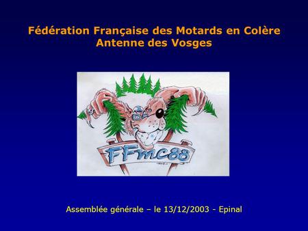 Fédération Française des Motards en Colère Antenne des Vosges Assemblée générale – le 13/12/2003 - Epinal.