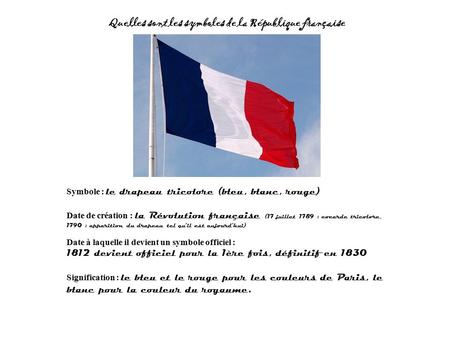 Quelles sont les symboles de la République française
