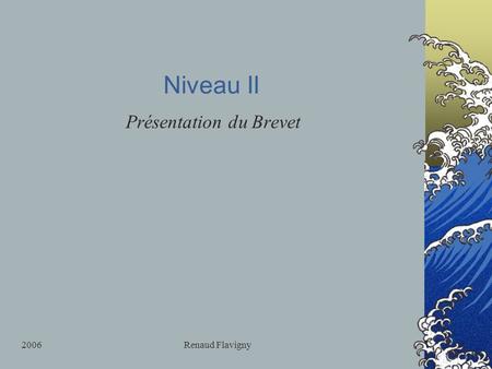 2006Renaud Flavigny Niveau II Présentation du Brevet.