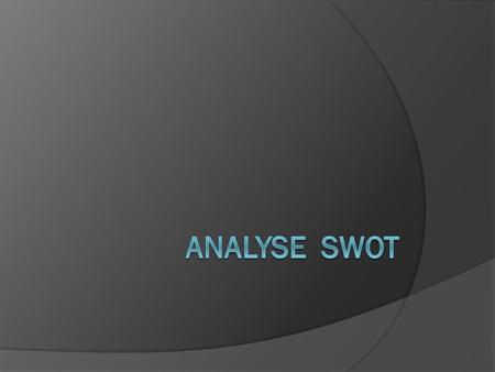 Analyse SWOT.