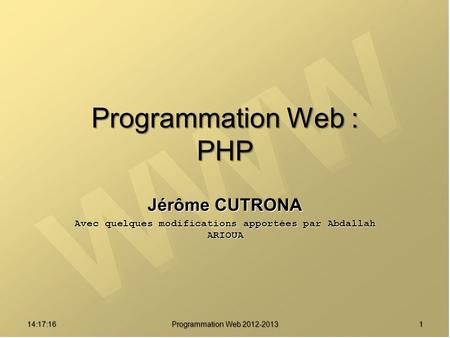 Programmation Web : PHP