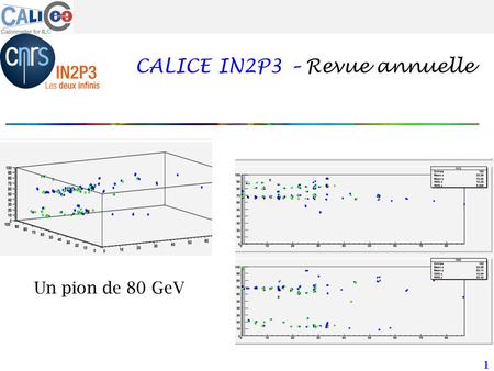 1 CALICE IN2P3 – Revue annuelle Un pion de 80 GeV.