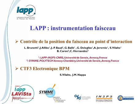 LAPP : instrumentation faisceau