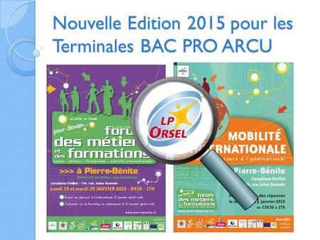 Nouvelle Edition 2015 pour les Terminales BAC PRO ARCU.