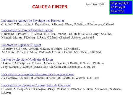 Laboratoire Annecy de Physique des Particules C. Adloff, Y. Karyotakis, A. Espargilière, R.Hermel, J.Prast, N.Geffroy, P.Delbecque, C.Girard Laboratoire.