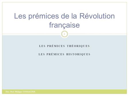 Les prémices de la Révolution française