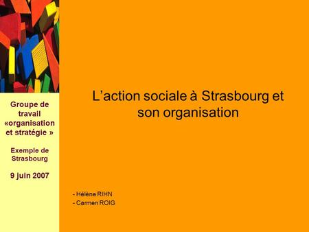 L’action sociale à Strasbourg et son organisation