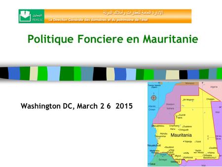 Politique Fonciere en Mauritanie Washington DC, March 2 6 2015.