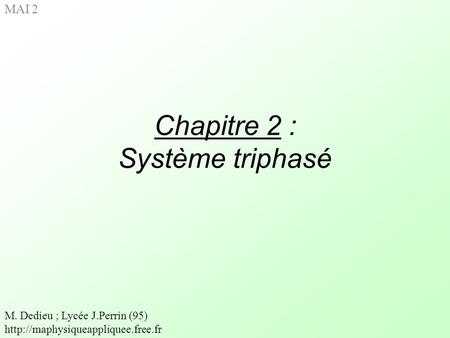 Chapitre 2 : Système triphasé