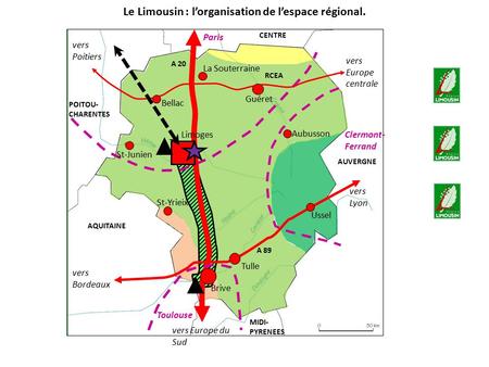Le Limousin : l’organisation de l’espace régional.