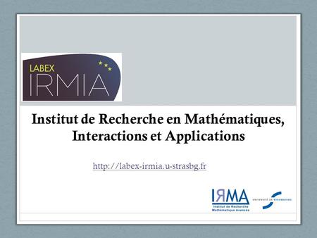 Institut de Recherche en Mathématiques, Interactions et Applications