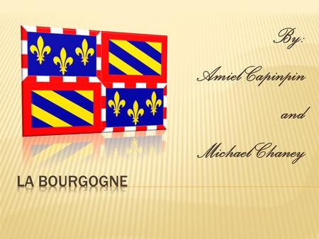 By: Amiel Capinpin and Michael Chaney.  La Bourgogne – un état qui est situé au est de France.  La Capitale- La capitale de la bourgogne est Dijon.