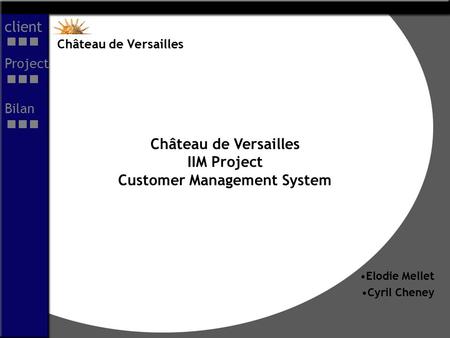 Château de Versailles IIM Project Customer Management System