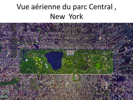 Vue aérienne du parc Central, New York. Marché des téléphones mobiles seconde main en Chine.