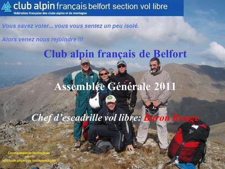 Club alpin français de Belfort Assemblée Générale 2011