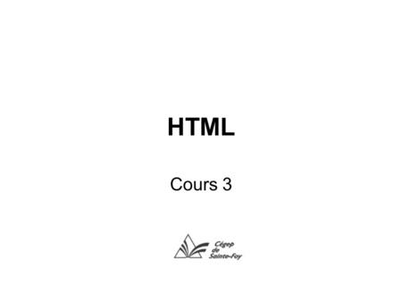 HTML Cours 3.