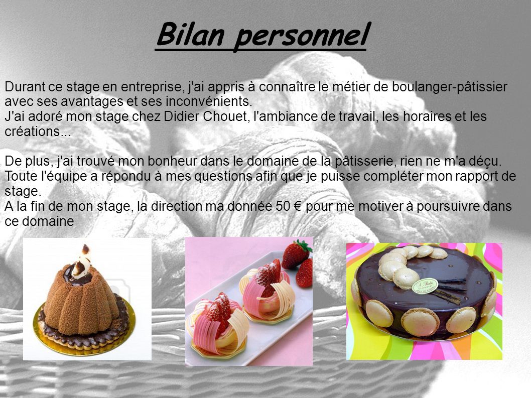 stage en entreprise  boulanger  chocolatier  p u00e2tissier