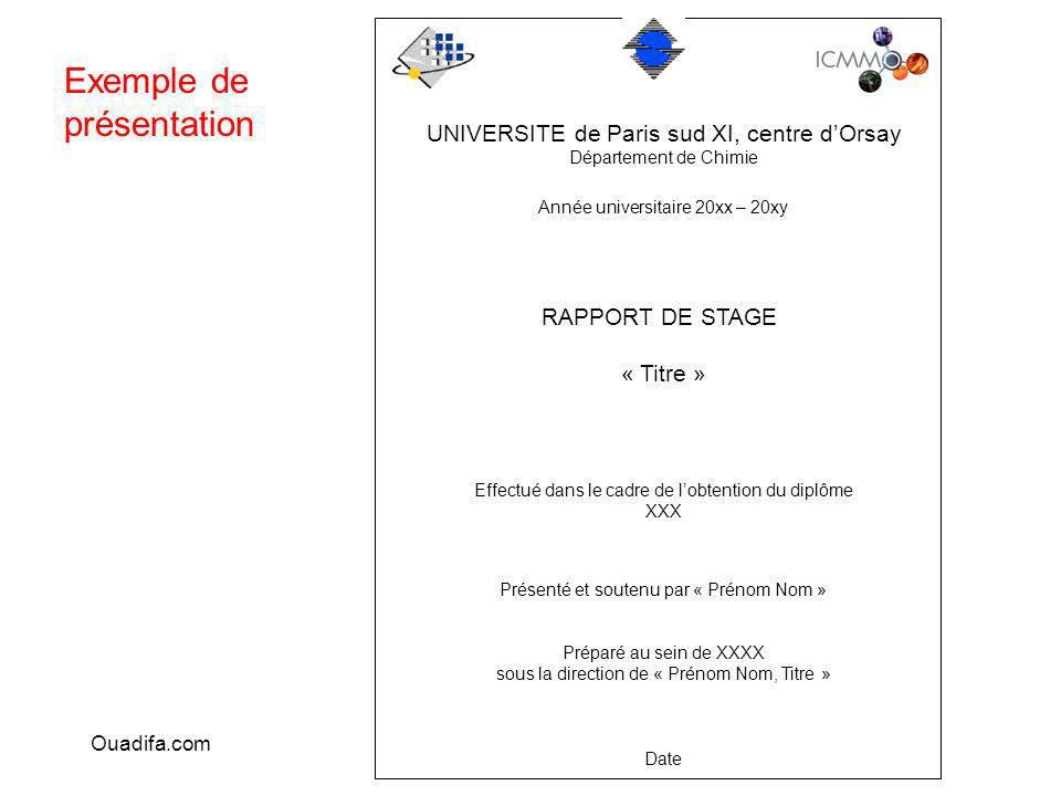exemple rapport de stage master 1 chimie