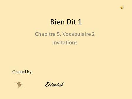 Chapitre 5, Vocabulaire 2 Invitations