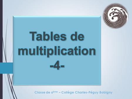 Tables de multiplication -4-