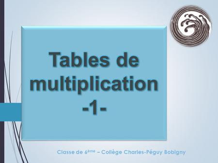 Classe de 6 ème – Collège Charles-Péguy Bobigny Calculez en utilisant les tables de multiplication:  3 x 9 =  1 er calcul :