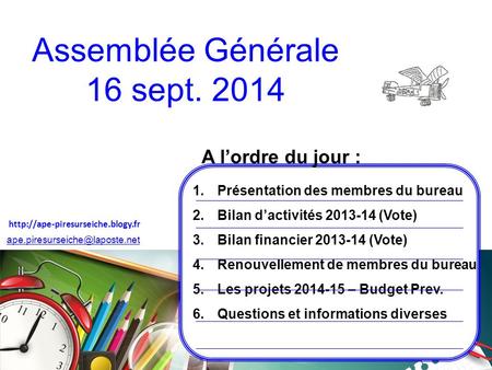 Assemblée Générale 16 sept. 2014