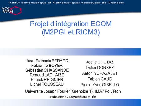 Projet d’intégration ECOM (M2PGI et RICM3)