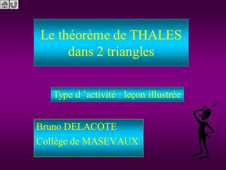 Le théorème de THALES dans 2 triangles