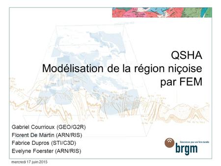 QSHA Modélisation de la région niçoise par FEM