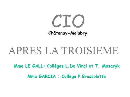 CIO APRES LA TROISIEME Châtenay-Malabry