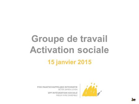 Groupe de travail Activation sociale 15 janvier 2015.